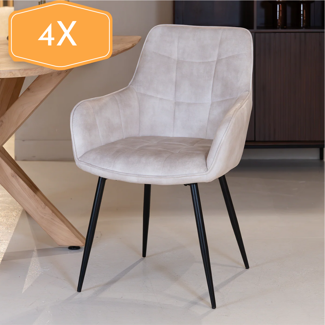 Chaise de salle à manger Lynn | Micro Suéde 4 chaises pour seulement €33.99 – offre limitée!