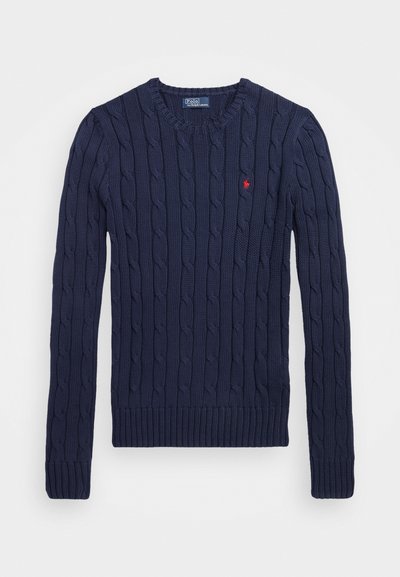 RL – Women's pullover with round neck in cable knit