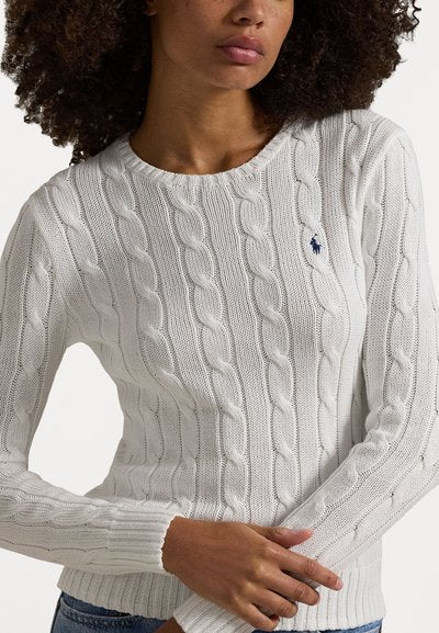 RL – Women's pullover with round neck in cable knit