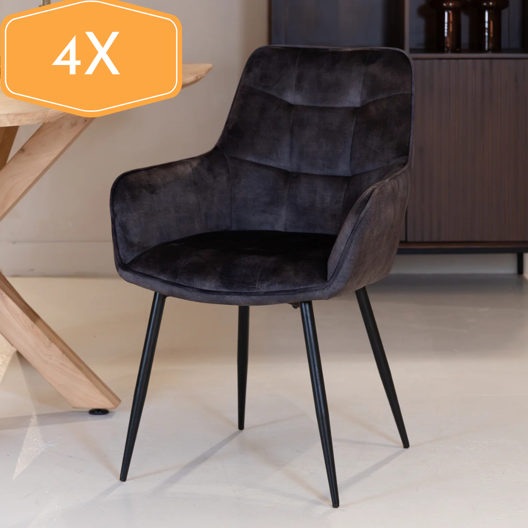 Chaise de salle à manger Lynn | Micro Suéde 4 chaises pour seulement €33.99 – offre limitée!