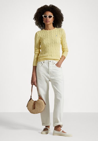 RL – Women's pullover with round neck in cable knit