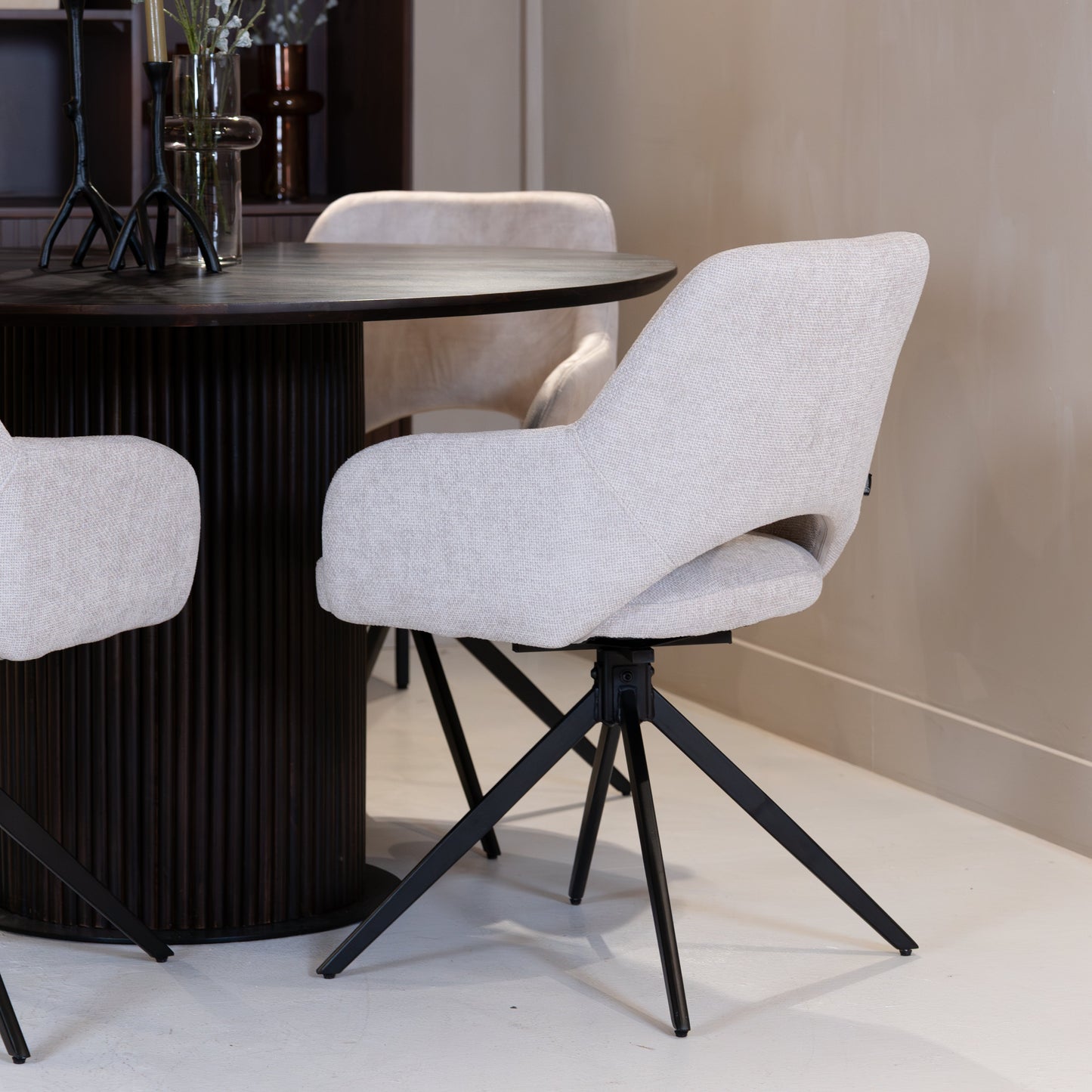 Chaise de salle à manger Evi | Tissu naturel 4 chaises pour seulement €33.99 – offre limitée!