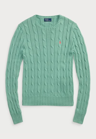 RL – Women's pullover with round neck in cable knit