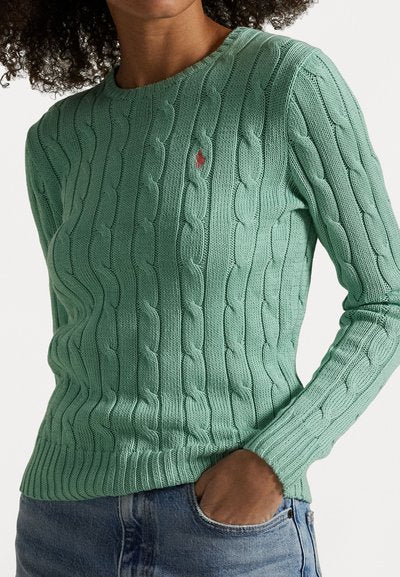 RL – Women's pullover with round neck in cable knit