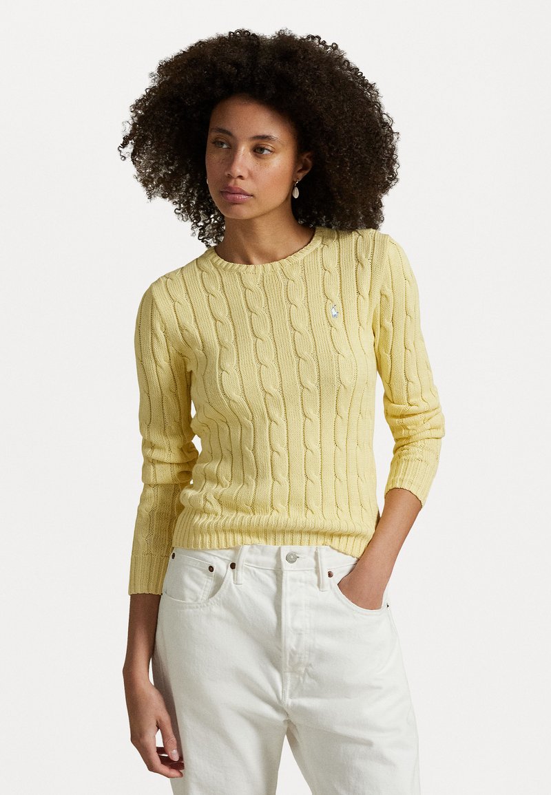 RL – Women's pullover with round neck in cable knit
