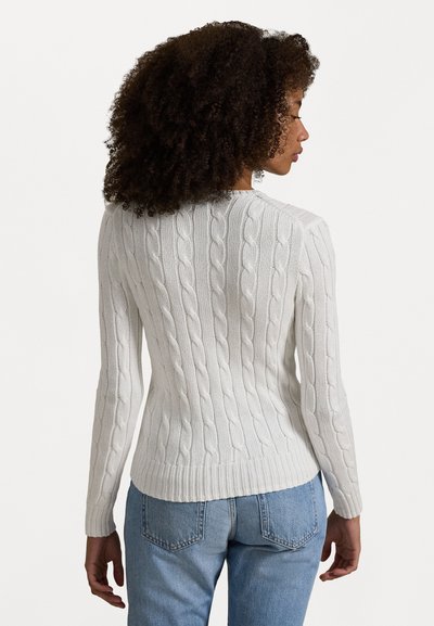 RL – Women's pullover with round neck in cable knit