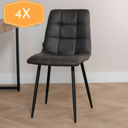 Chaise de salle à manger Tess | Micro-suède 4 chaises pour seulement €33.99 – offre limitée!