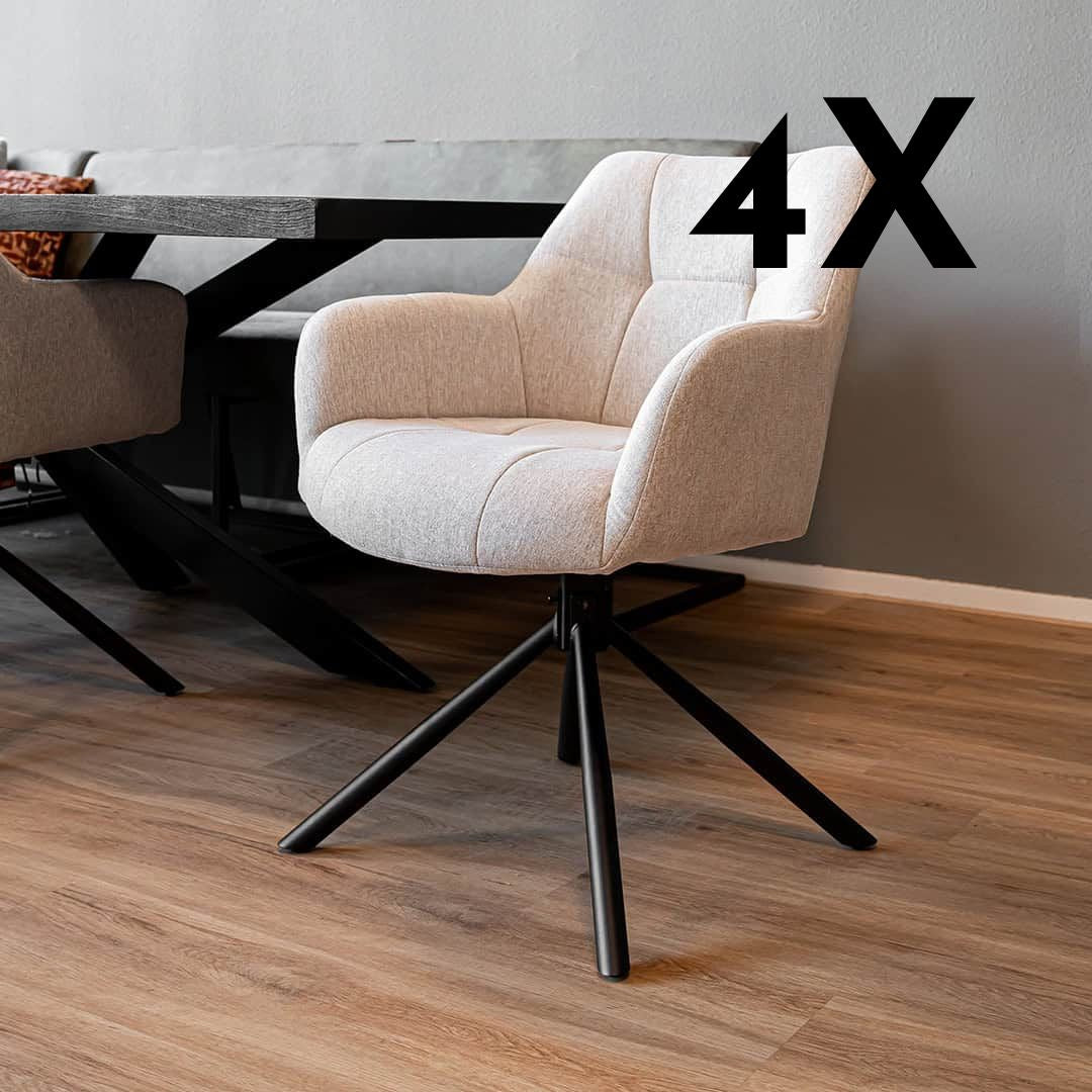 “Sophie” – Chaise de salle à manger pivotante - 4 chaises pour seulement €33.99 – offre limitée!
