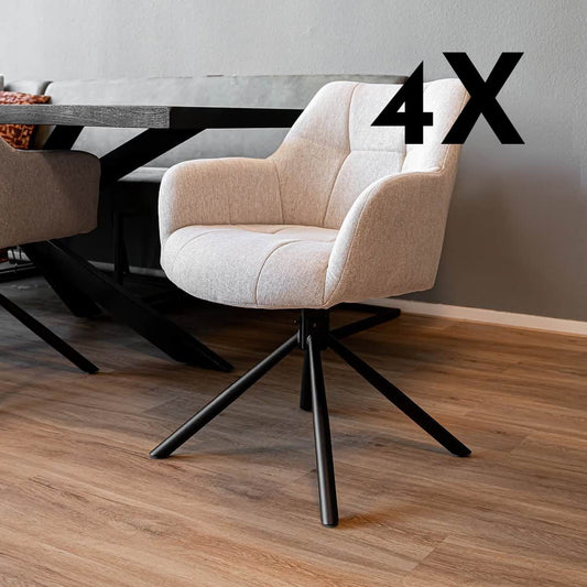 “Sophie” – Chaise de salle à manger pivotante - 4 chaises pour seulement €33.99 – offre limitée!