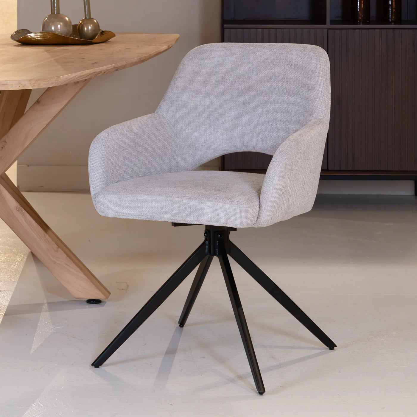 Chaise de salle à manger Evi | Tissu naturel 4 chaises pour seulement €33.99 – offre limitée!