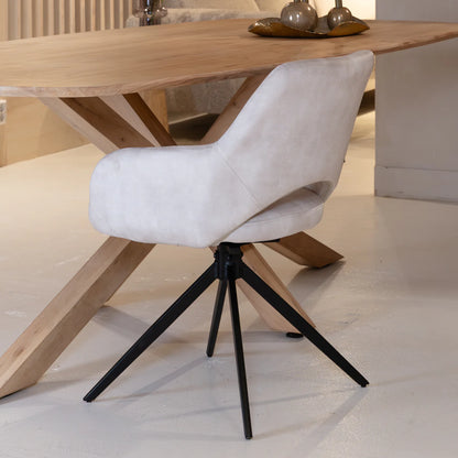 Chaise de salle à manger Evi | Tissu naturel 4 chaises pour seulement €33.99 – offre limitée!