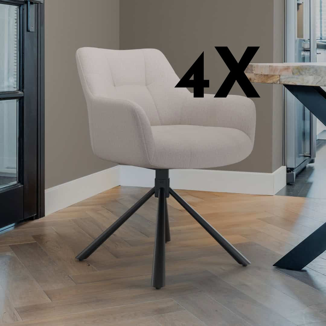 “Sophie” – Chaise de salle à manger pivotante - 4 chaises pour seulement €33.99 – offre limitée!