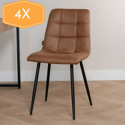 Chaise de salle à manger Tess | Micro-suède 4 chaises pour seulement €33.99 – offre limitée!