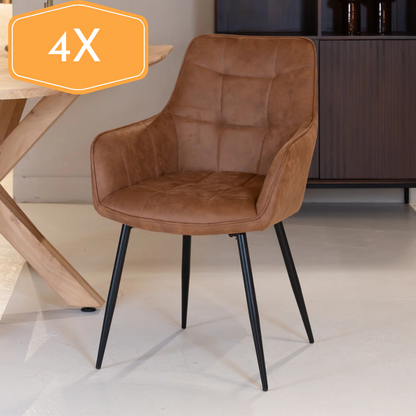 Chaise de salle à manger Lynn | Micro Suéde 4 chaises pour seulement €33.99 – offre limitée!