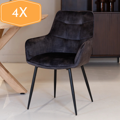 Chaise de salle à manger Lynn | Micro Suéde 4 chaises pour seulement €33.99 – offre limitée!