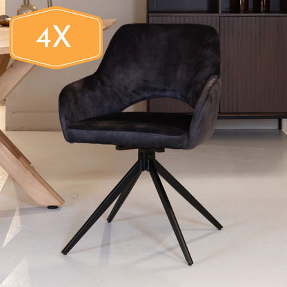 Chaise de salle à manger Evi | Tissu naturel 4 chaises pour seulement €33.99 – offre limitée!