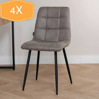 Chaise de salle à manger Tess | Micro-suède 4 chaises pour seulement €33.99 – offre limitée!