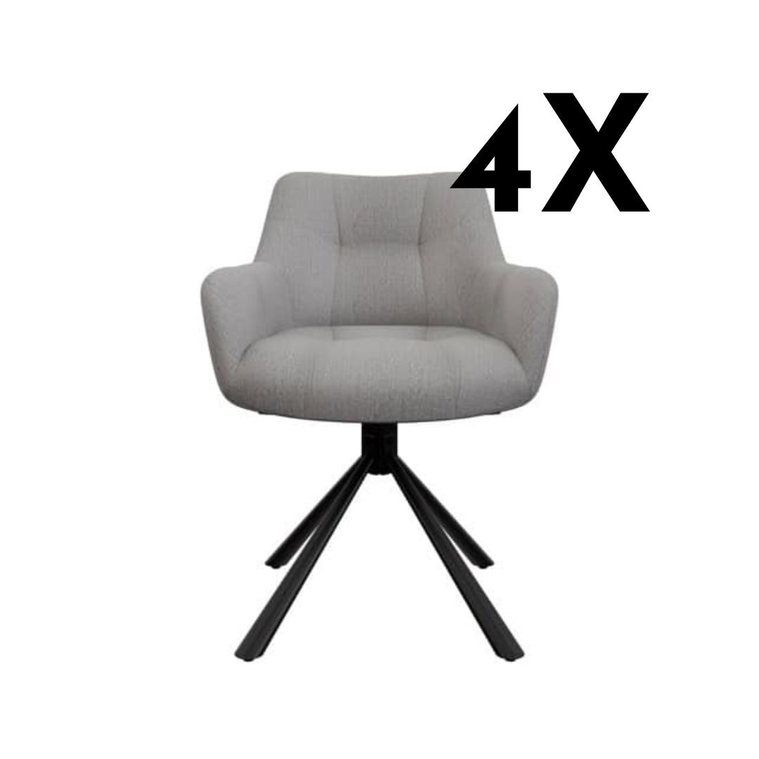 “Sophie” – Chaise de salle à manger pivotante - 4 chaises pour seulement €33.99 – offre limitée!