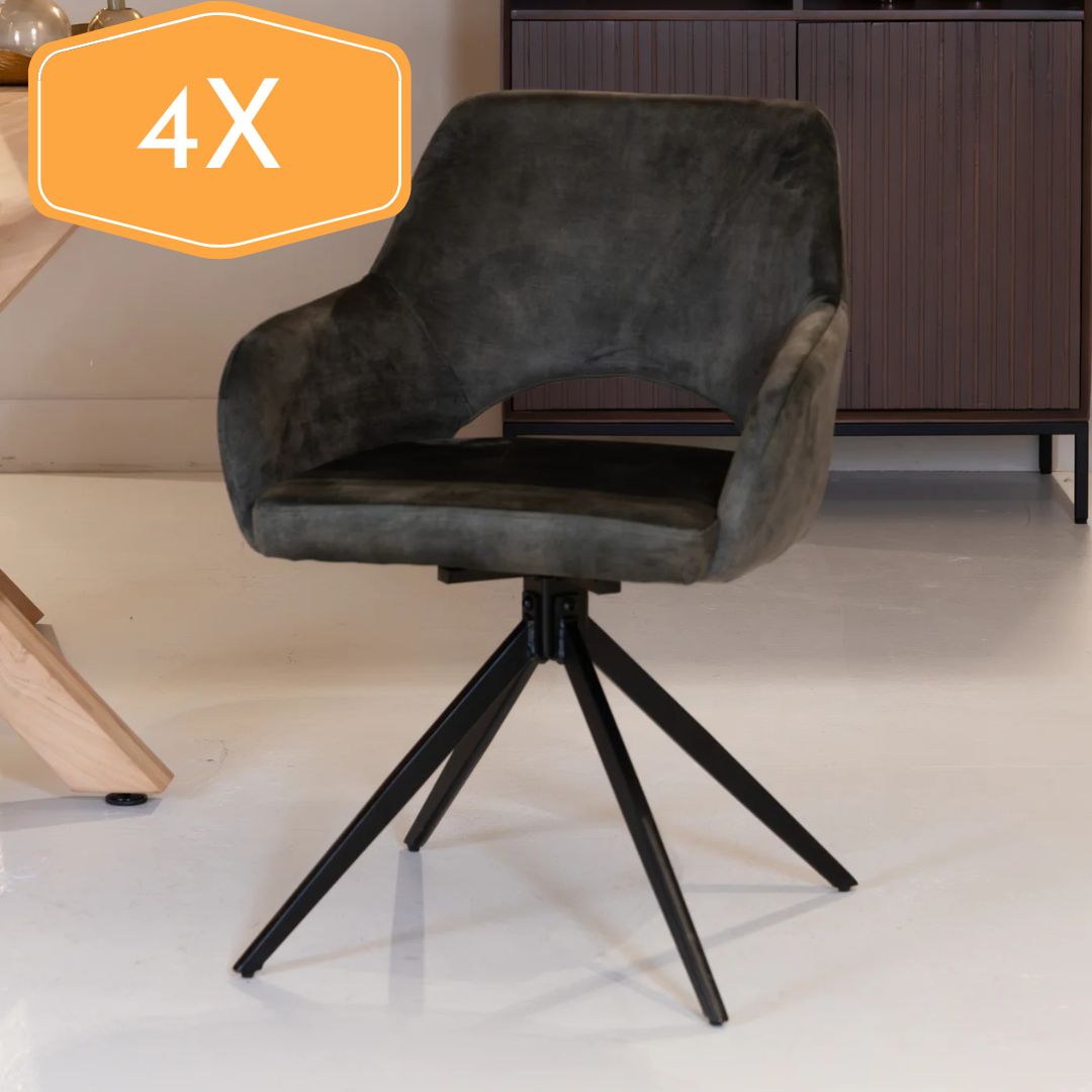 Chaise de salle à manger Evi | Tissu naturel 4 chaises pour seulement €33.99 – offre limitée!