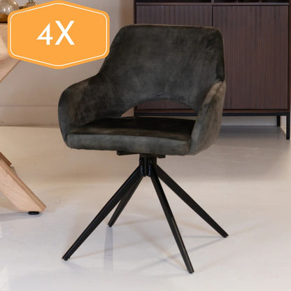 Chaise de salle à manger Evi | Tissu naturel 4 chaises pour seulement €33.99 – offre limitée!