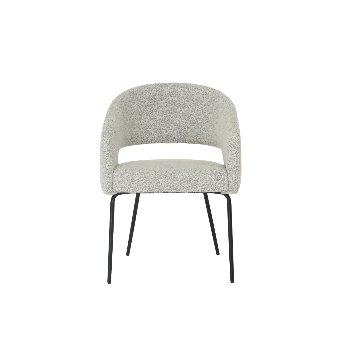 Chaise de salle à manger Aalborg Bouclé beige with black base - 4 chaises pour seulement €33.99 – offre limitée!