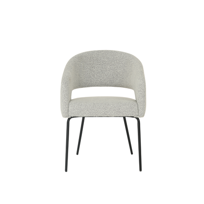 Chaise de salle à manger Aalborg Bouclé beige with black base - 4 chaises pour seulement €33.99 – offre limitée!
