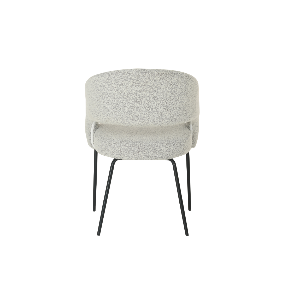Chaise de salle à manger Aalborg Bouclé beige with black base - 4 chaises pour seulement €33.99 – offre limitée!