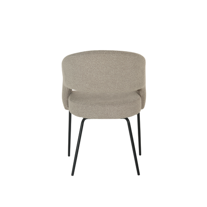 Chaise de salle à manger Aalborg Bouclé beige with black base - 4 chaises pour seulement €33.99 – offre limitée!