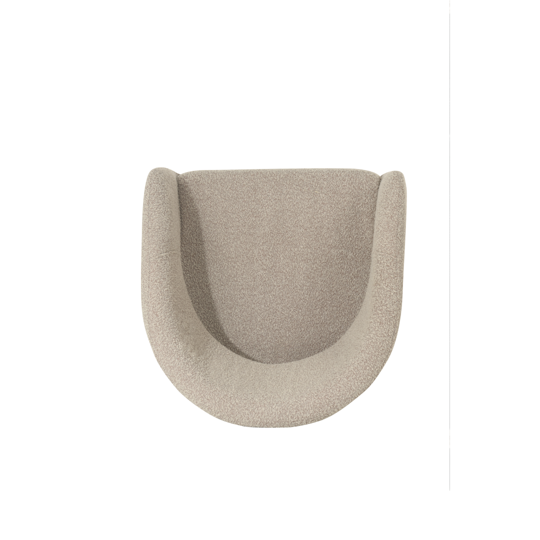Chaise de salle à manger Aalborg Bouclé beige with black base - 4 chaises pour seulement €33.99 – offre limitée!