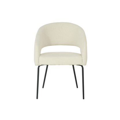 Chaise de salle à manger Aalborg Bouclé beige with black base - 4 chaises pour seulement €33.99 – offre limitée!