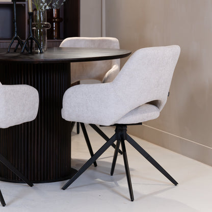 Chaise de salle à manger Evi | Tissu naturel 4 chaises pour seulement €33.99 – offre limitée!