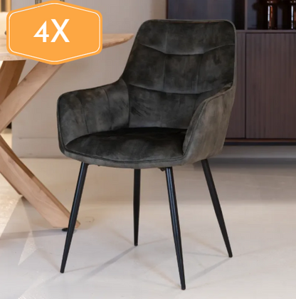 Chaise de salle à manger Lynn | Micro Suéde 4 chaises pour seulement €33.99 – offre limitée!