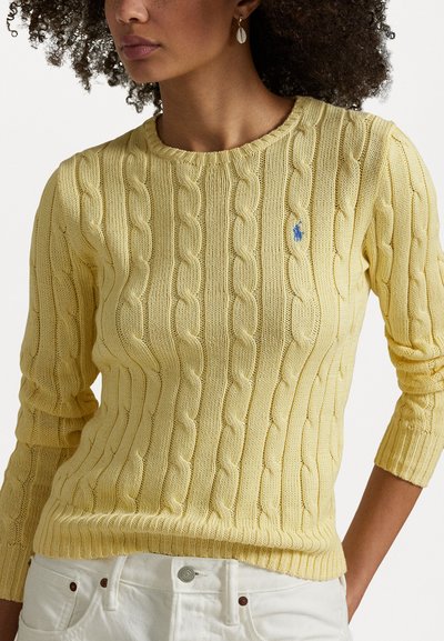 RL – Women's pullover with round neck in cable knit